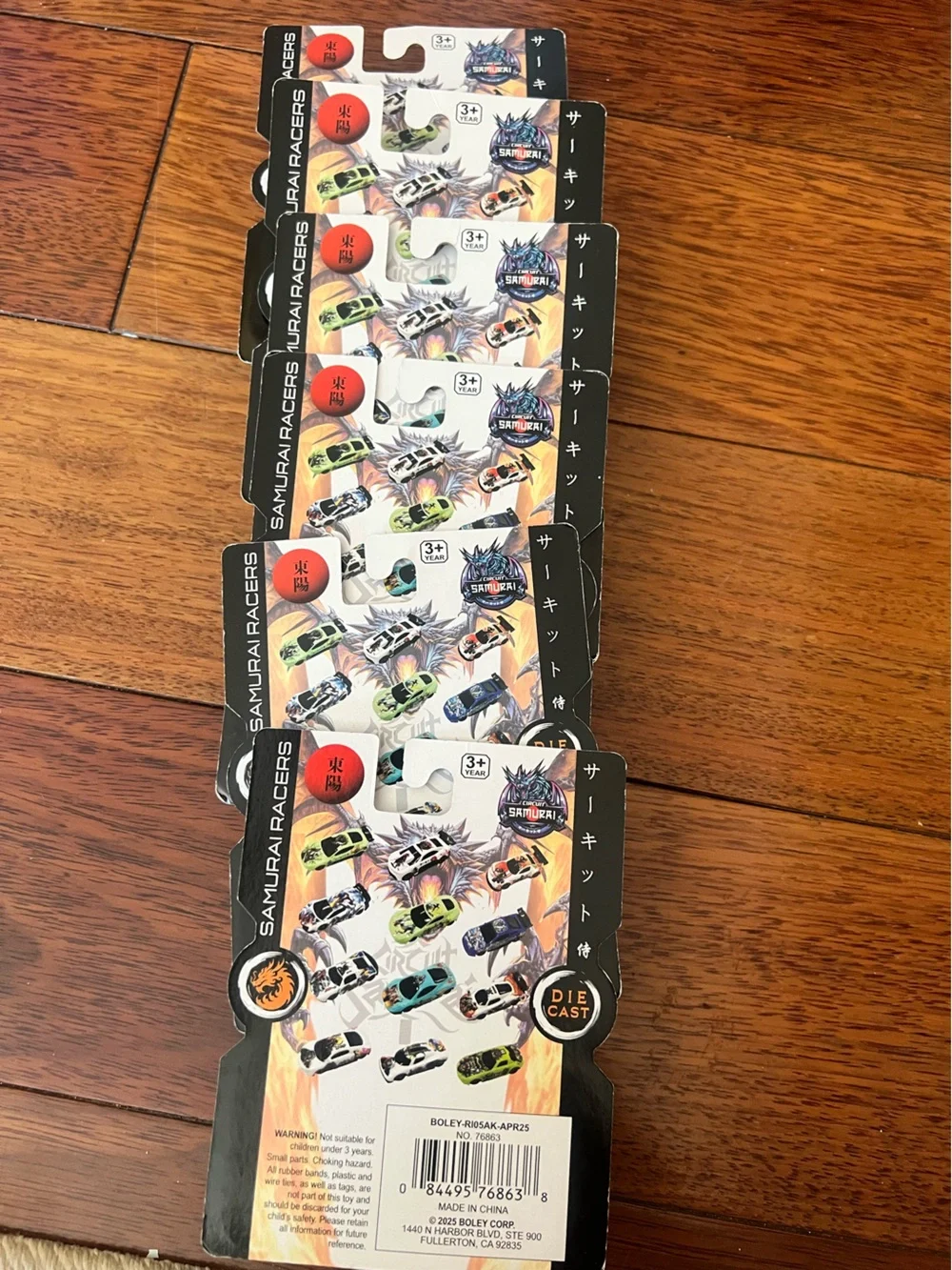 Circuit Samurai Die Cast Cars, 6, NEW